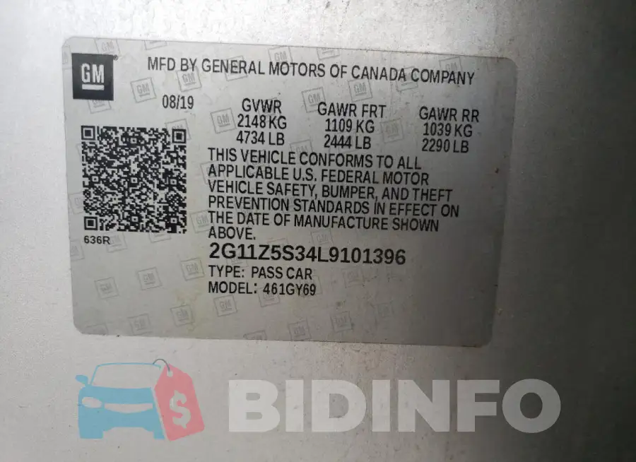 2G11Z5S34L9101396 Photo# 12