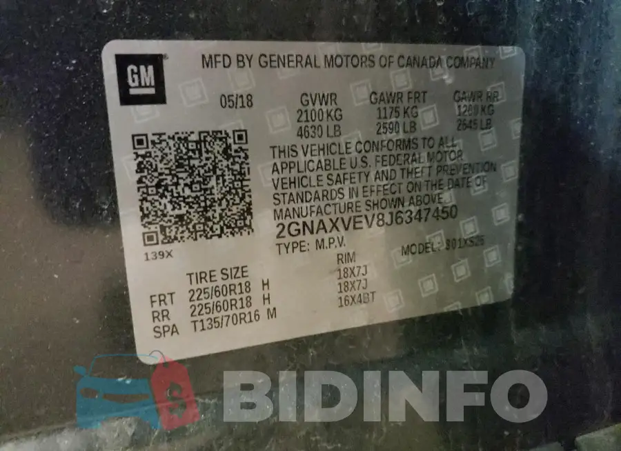 2GNAXVEV8J6347450 Photo# 14