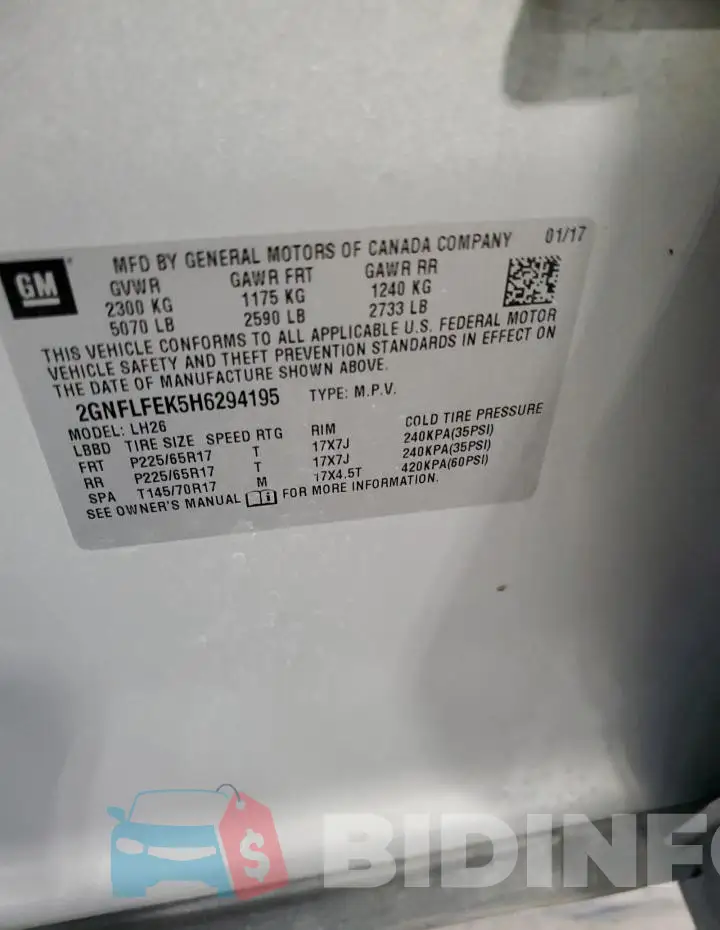 2GNFLFEK5H6294195 Photo# 13
