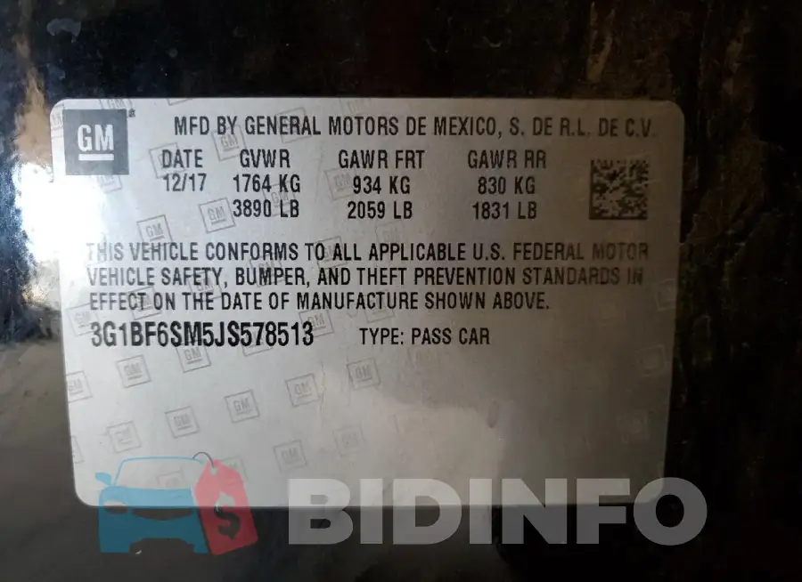 3G1BF6SM5JS578513 Photo# 13