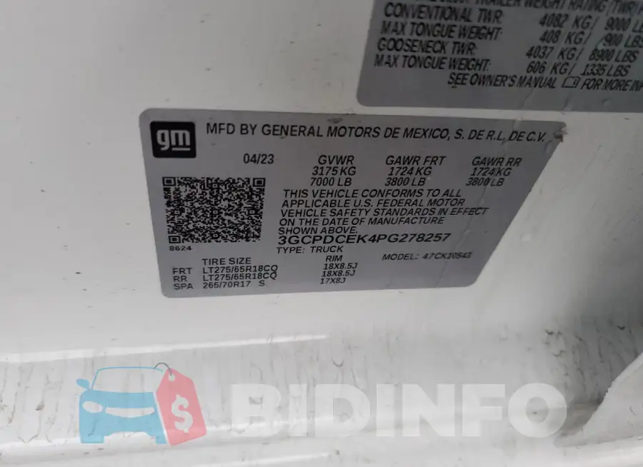3GCPDCEK4PG278257 Photo# 12