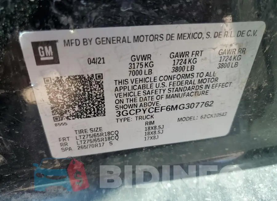 3GCPYCEF6MG307762 Photo# 12