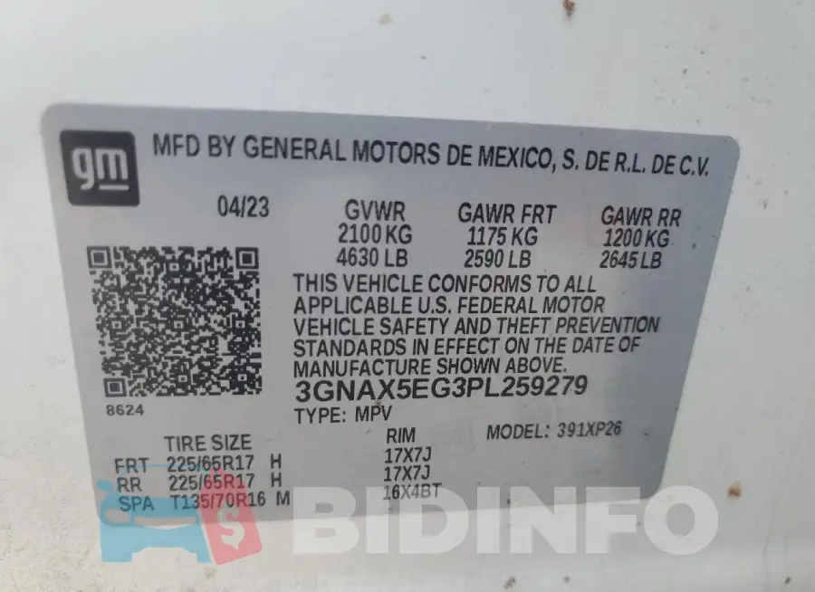 3GNAX5EG3PL259279 Photo# 12