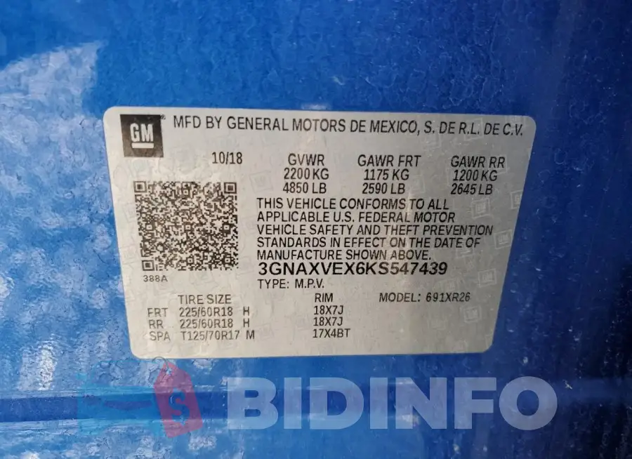 3GNAXVEX6KS547439 Photo# 14