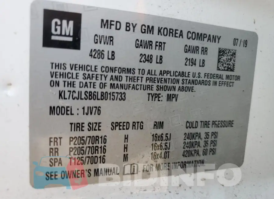 KL7CJLSB6LB015733 Photo# 13