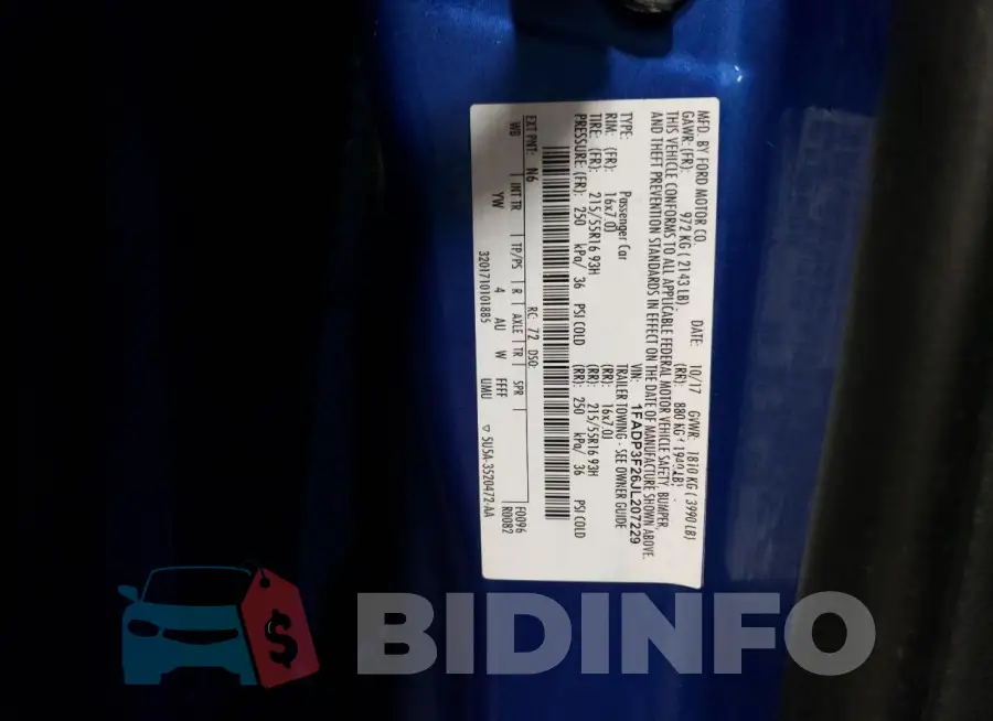 1FADP3F26JL207229 Photo# 13