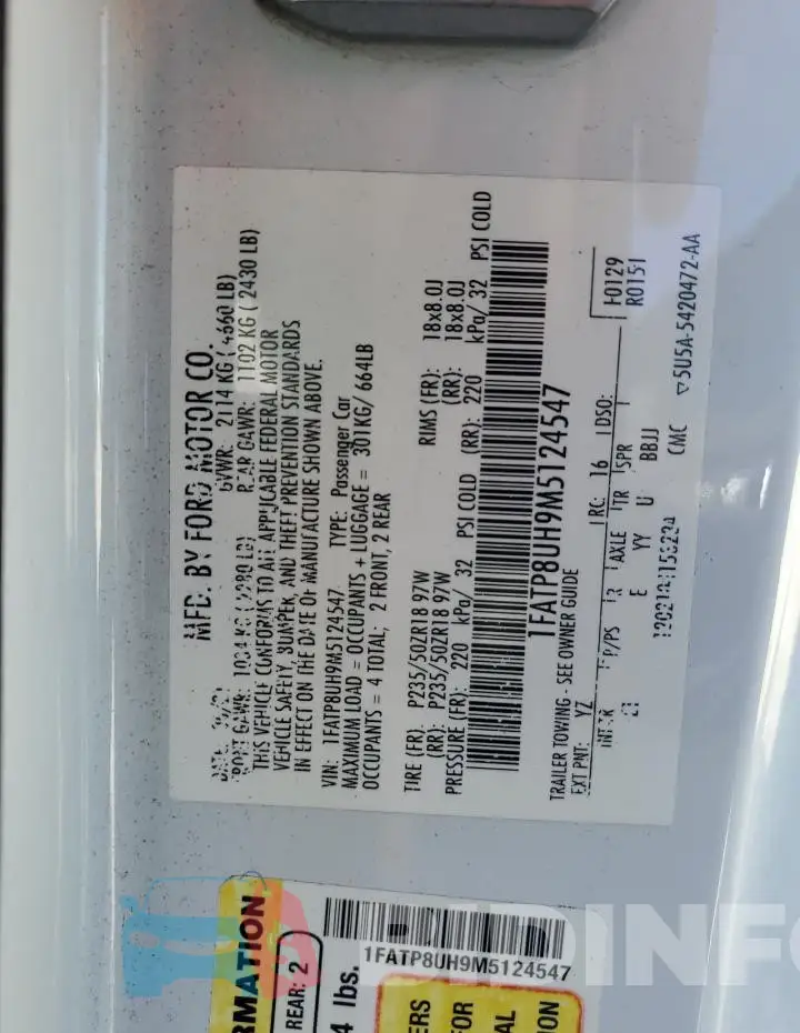 1FATP8UH9M5124547 Photo# 12