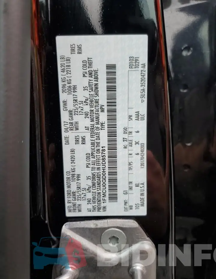 1FMCU0GD0HUD85781 Photo# 14