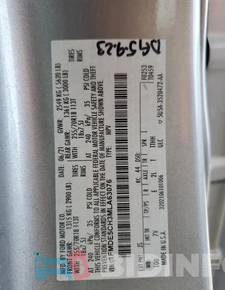 1FMDE5CH3MLA63076 Photo# 12