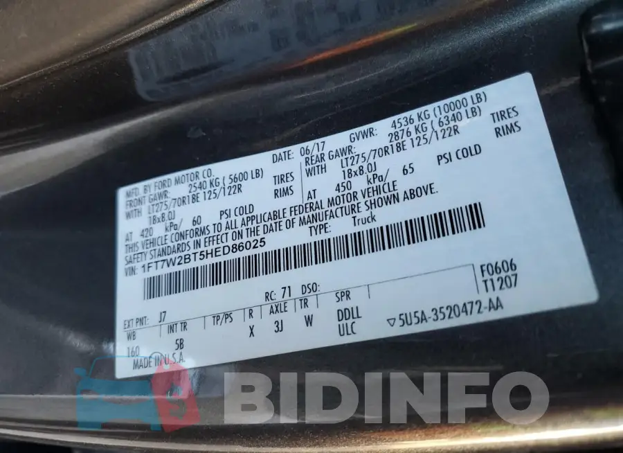 1FT7W2BT5HED86025 Photo# 13