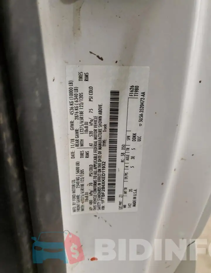 1FTBF2B6XKED11932 Photo# 13