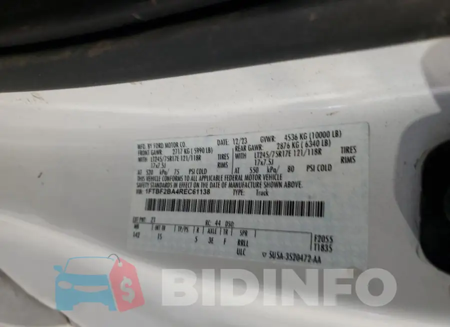 1FTBF2BA4REC61138 Photo# 12