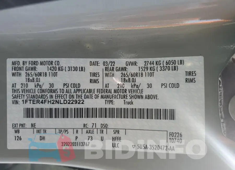 1FTER4FH2NLD22922 Photo# 13