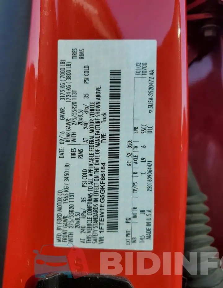 1FTEW1EG5GKF66184 Photo# 12