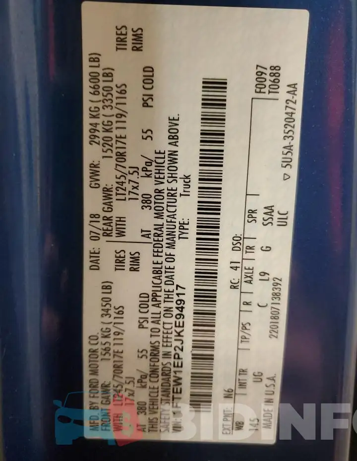 1FTEW1EP2JKE94917 Photo# 13