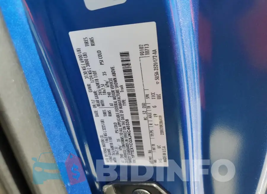 1FTEX1CGXJKC40338 Photo# 12