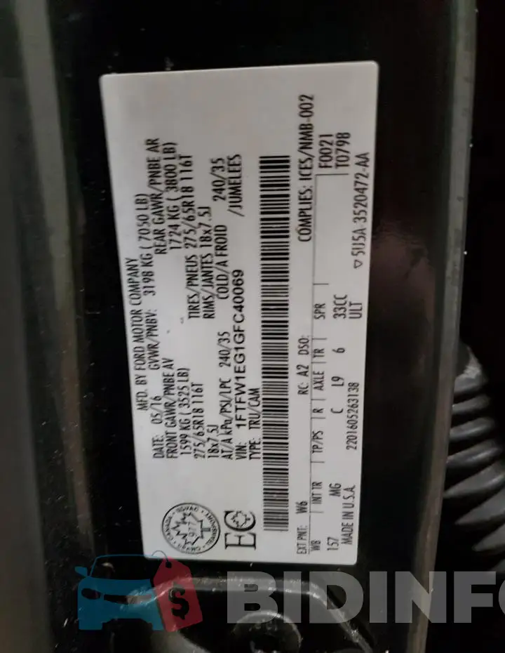 1FTFW1EG1GFC40069 Photo# 12