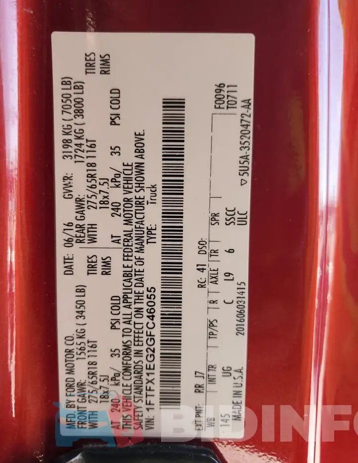 1FTFX1EG2GFC46055 Photo# 12