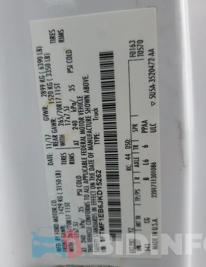 1FTMF1EB6JKD15262 Photo# 12