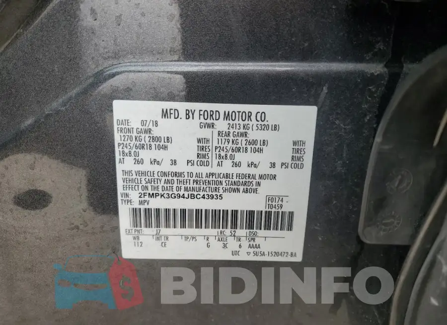 2FMPK3G94JBC43935 Photo# 13
