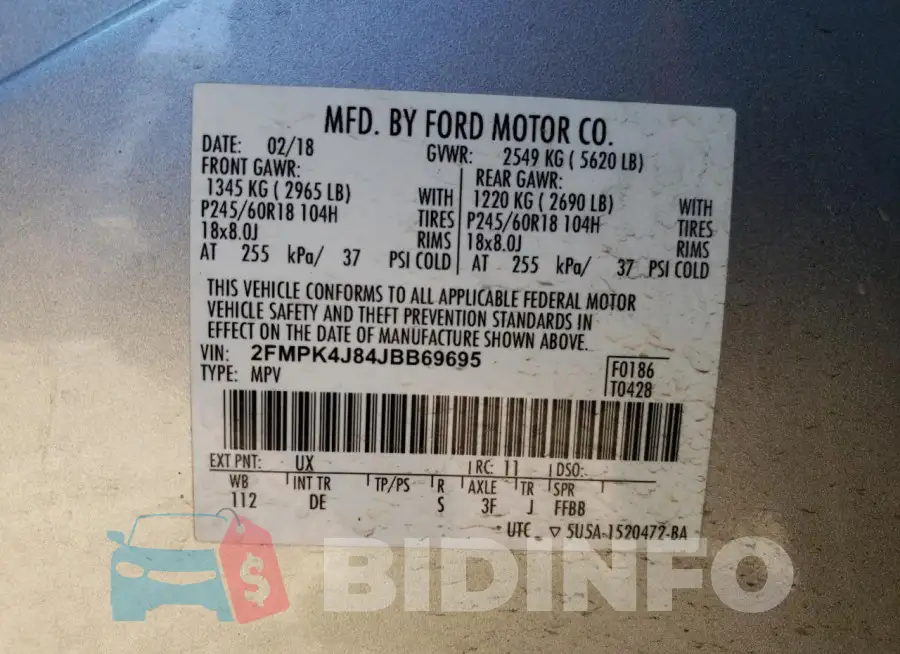 2FMPK4J84JBB69695 Photo# 13