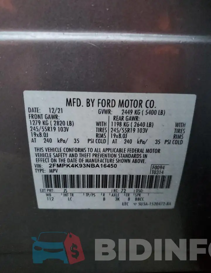 2FMPK4K93NBA16450 Photo# 13