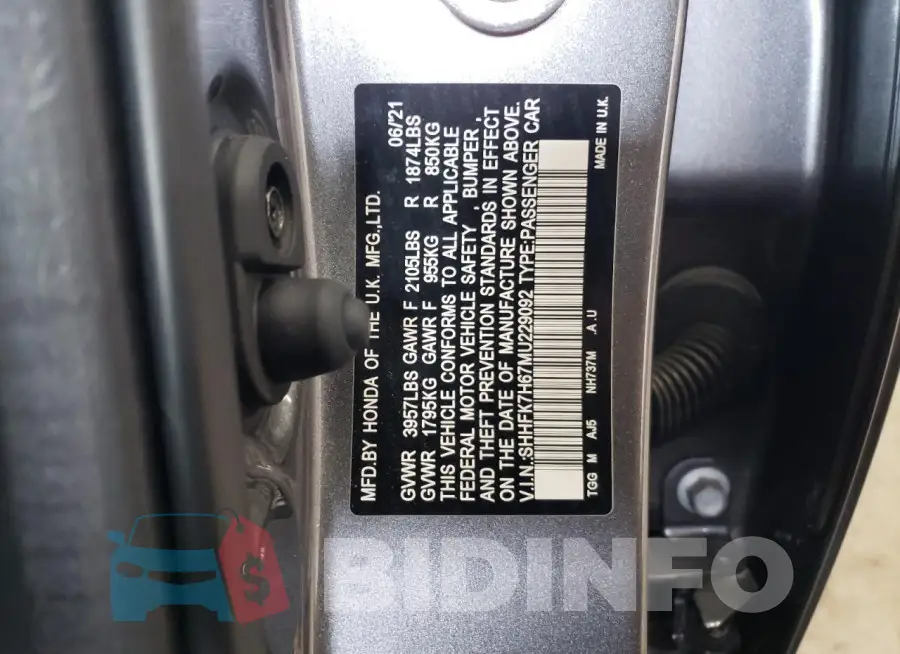 SHHFK7H67MU229092 Photo# 12