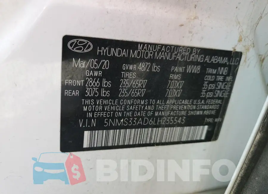 5NMS33AD6LH235543 Photo# 13