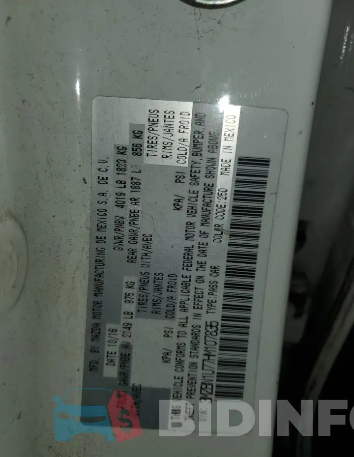 3MZBN1U77HM107835 Photo# 12