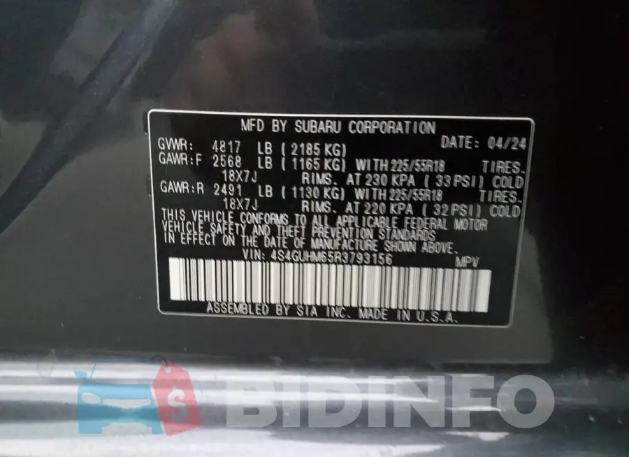4S4GUHM65R3793156 Photo# 13