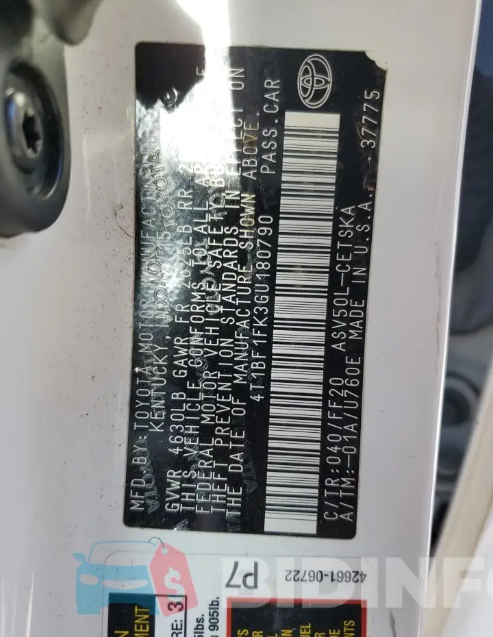 4T1BF1FK3GU180790 Photo# 13