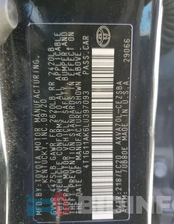 4T1G11AK6LU397093 Photo# 12