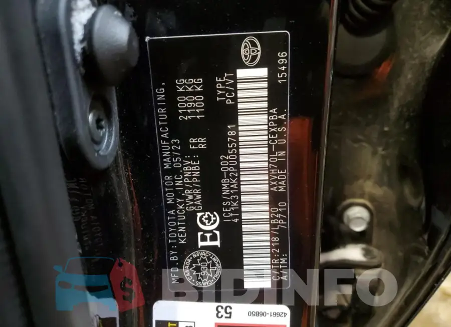 4T1K31AK2PU055781 Photo# 13