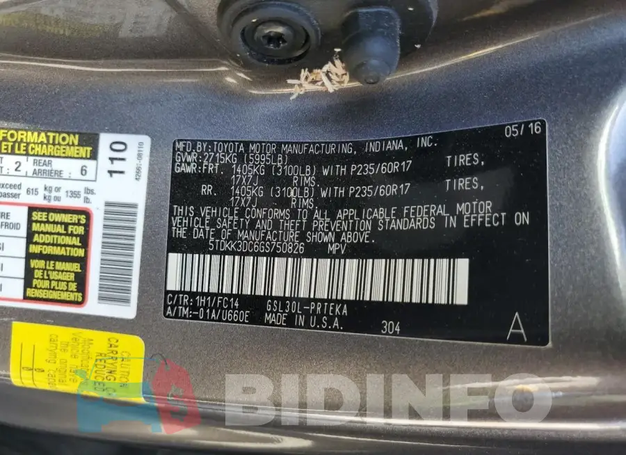 5TDKK3DC6GS750826 Photo# 13