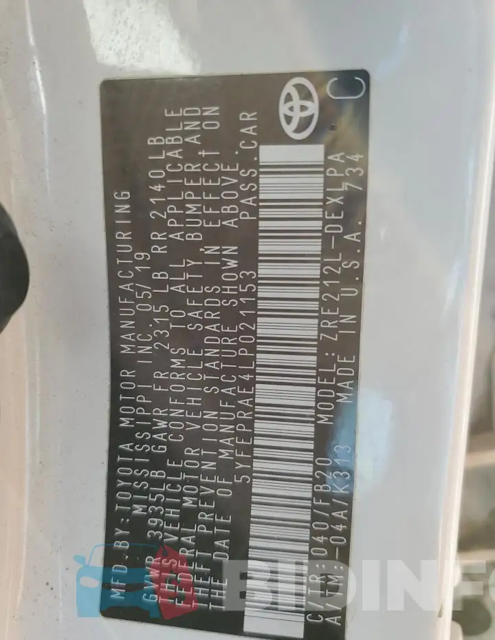 5YFEPRAE4LP021153 Photo# 13