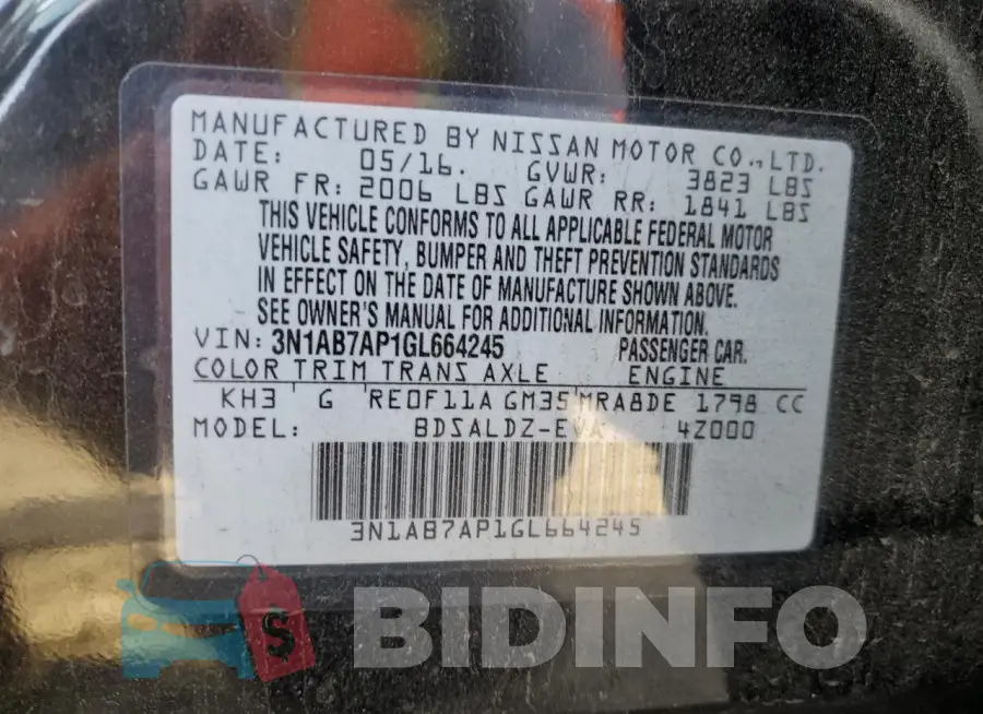 3N1AB7AP1GL664245 Photo# 12