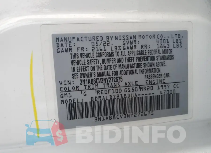 3N1AB8CV3NY272675 Photo# 12