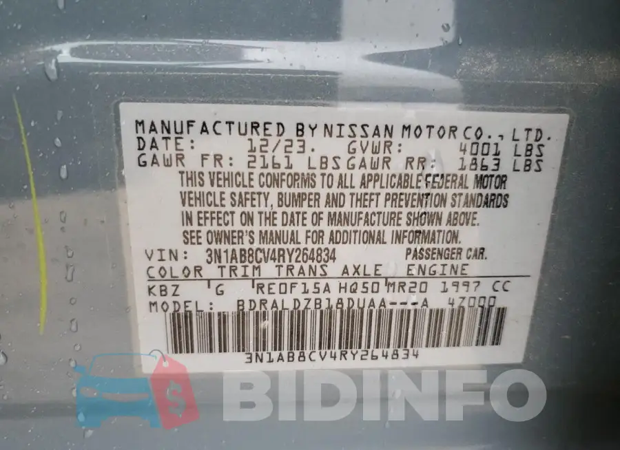 3N1AB8CV4RY264834 Photo# 12