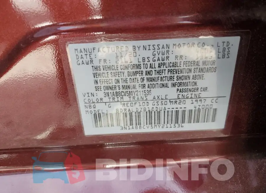 3N1AB8CV5MY211536 Photo# 12