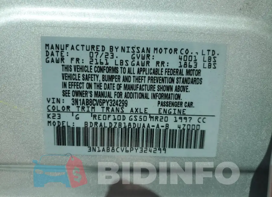 3N1AB8CV6PY324299 Photo# 12