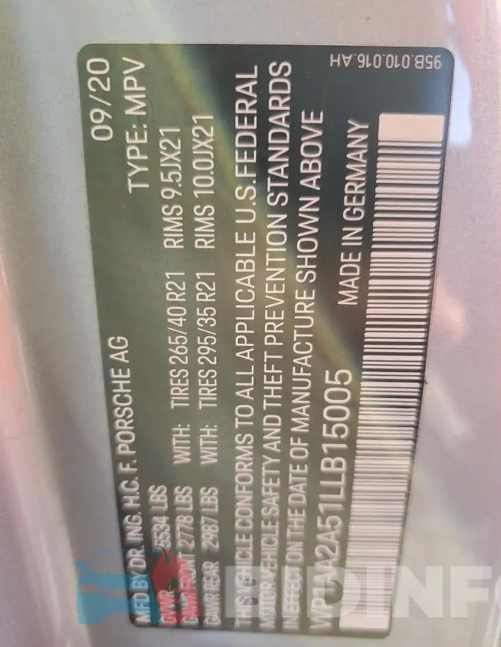 WP1AA2A51LLB15005 Photo# 12