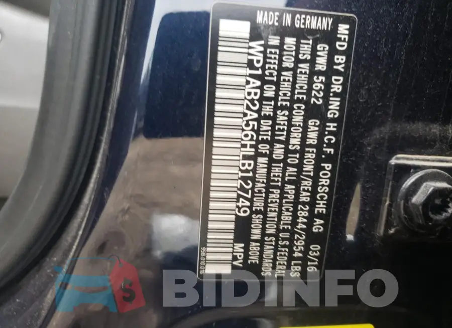 WP1AB2A56HLB12749 Photo# 13