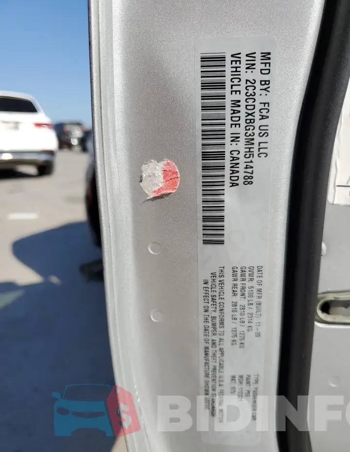 2C3CDXBG3MH514788 Photo# 12
