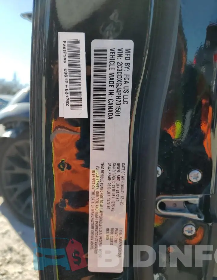 2C3CDXGJ4PH701501 Photo# 13