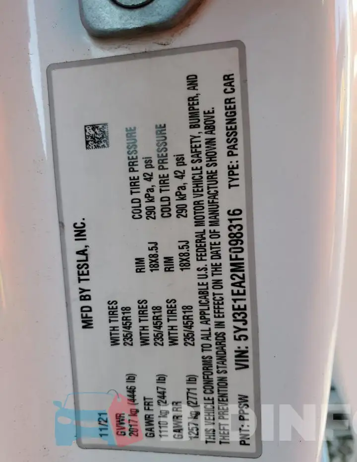 5YJ3E1EA2MF098316 Photo# 13