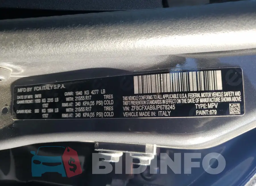 ZFBCFXAB9JP678245 Photo# 12