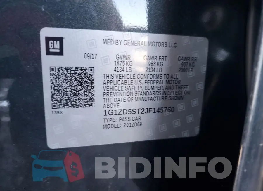 1G1ZD5ST2JF145760 Photo# 12