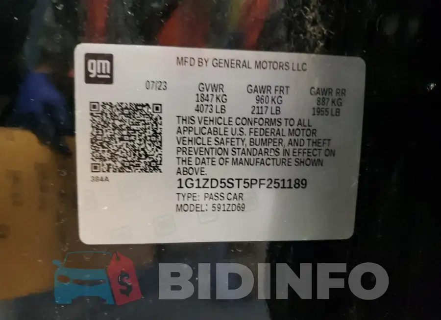 1G1ZD5ST5PF251189 Photo# 13