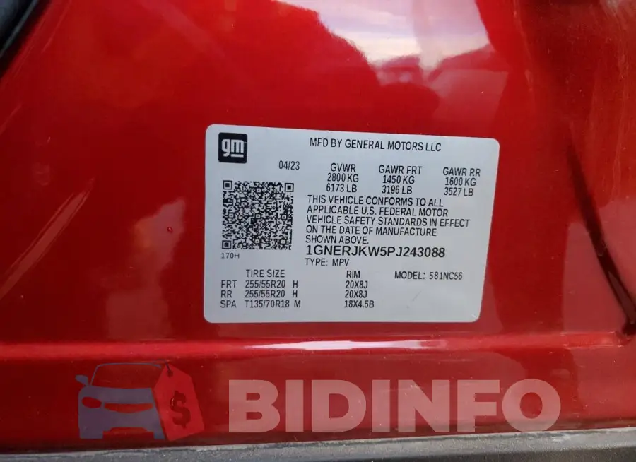 1GNERJKW5PJ243088 Photo# 13