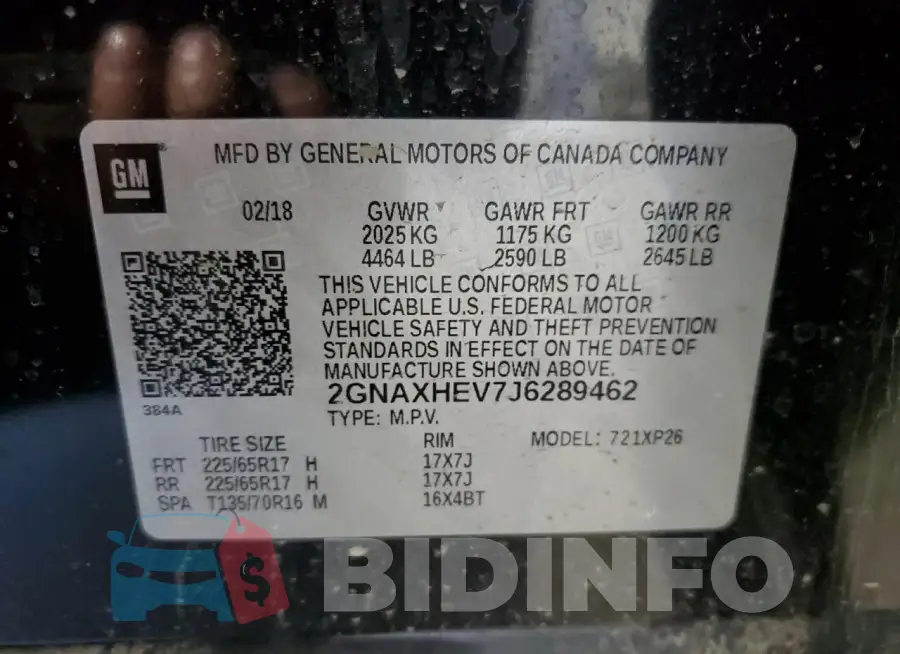 2GNAXHEV7J6289462 Photo# 14